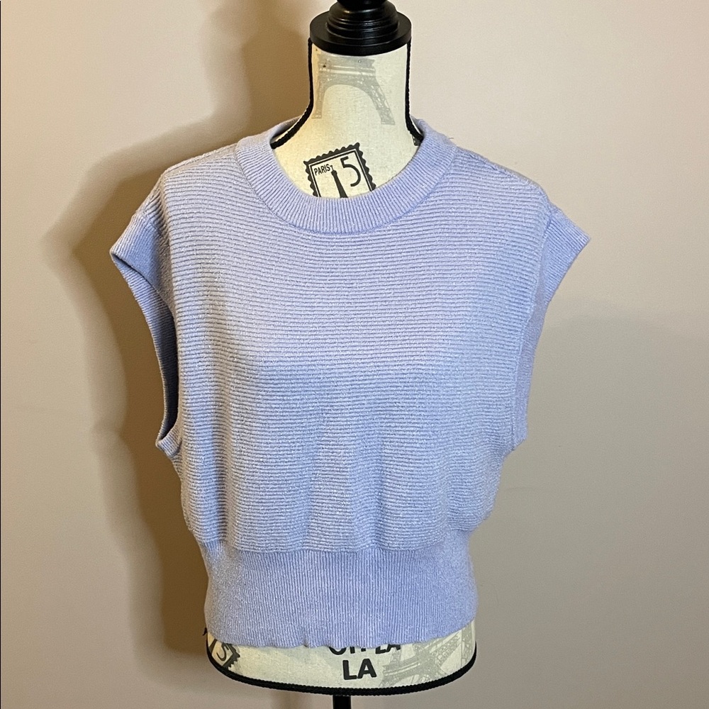 RD Style Light Blue Sleeveless Crop Top